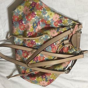 Coach flower drawstring purse